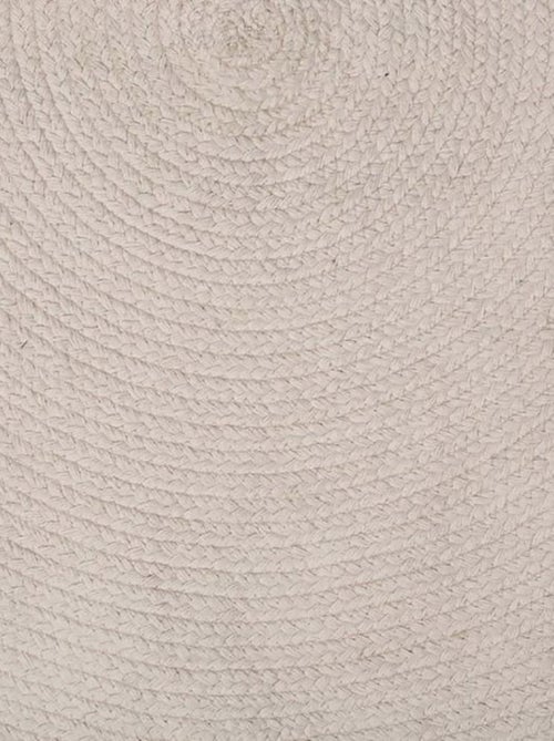 Tapis rond pompons gris coton D90 - Kiabi