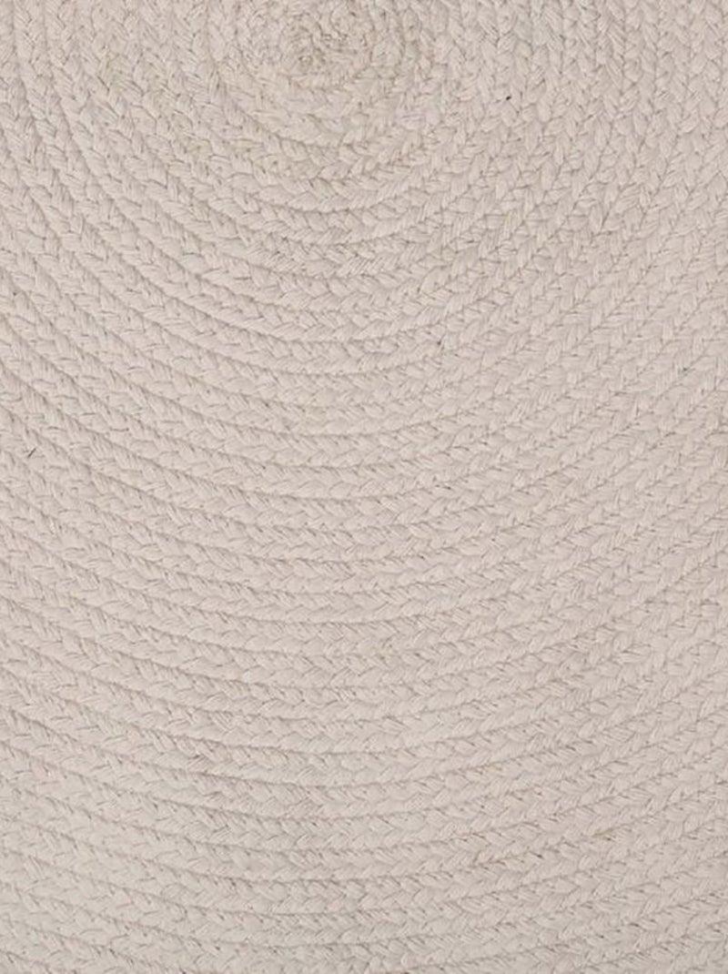 Tapis rond pompons gris coton D90 Gris - Kiabi