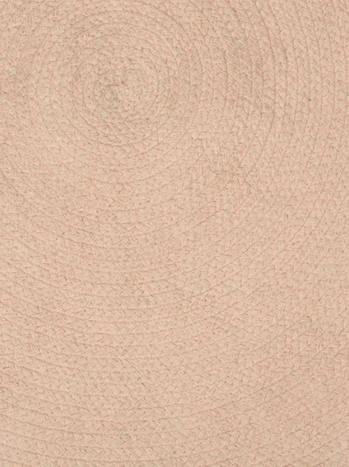 Tapis rond pompons rose coton D90 - Kiabi