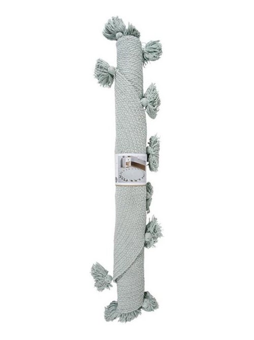 Tapis rond pompons vert coton D90 - Kiabi