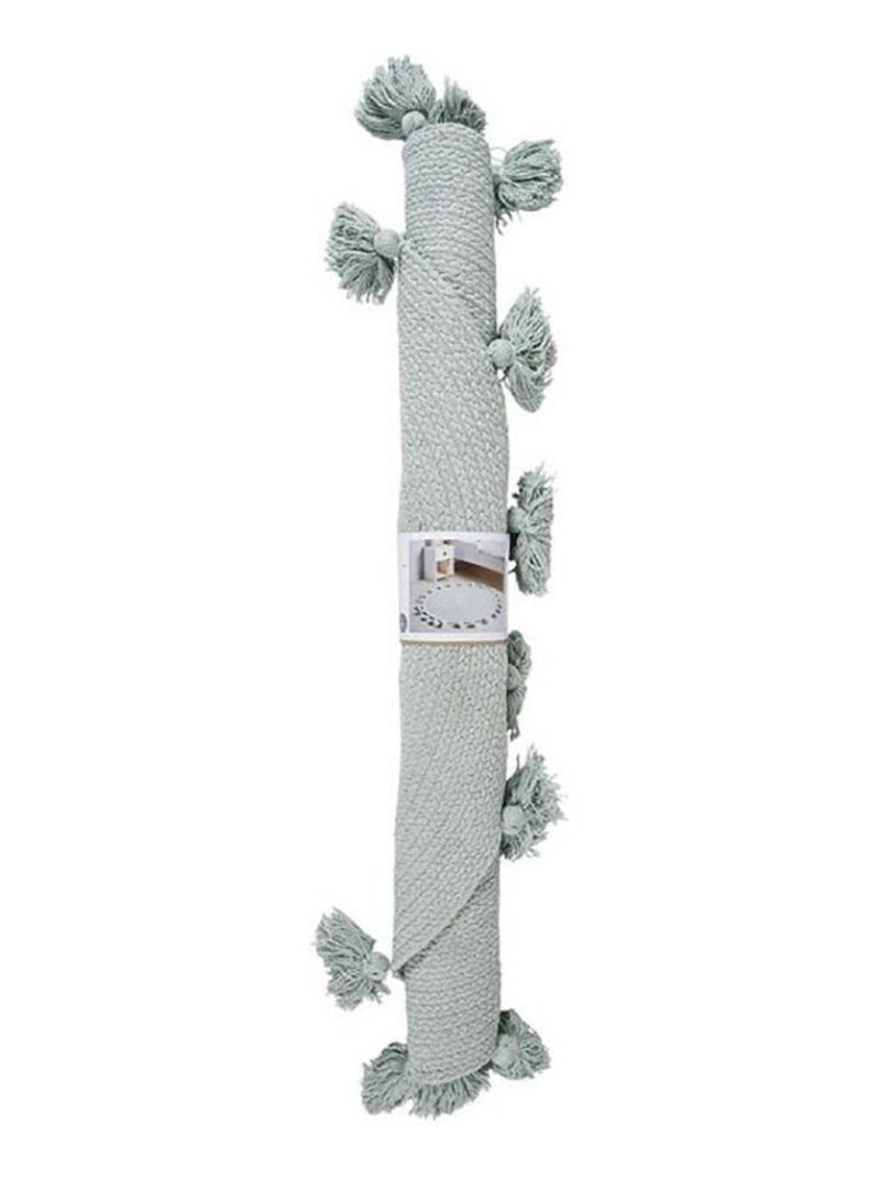 Tapis rond pompons vert coton D90 Vert - Kiabi