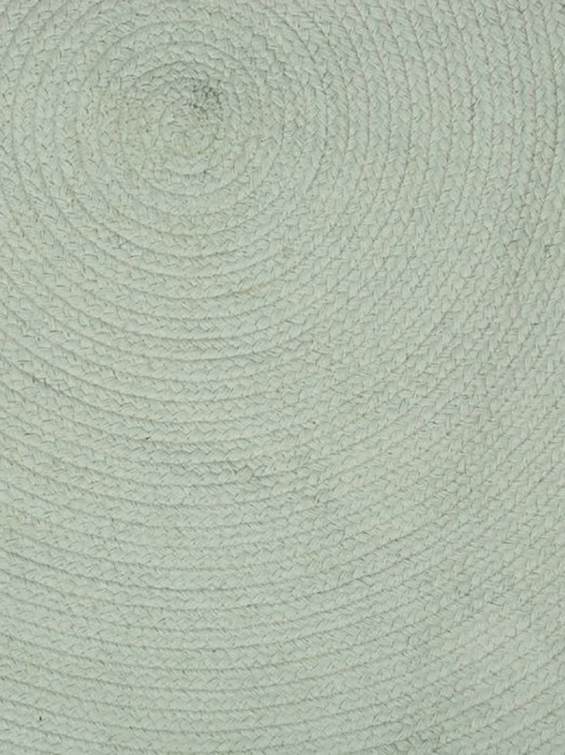 Tapis rond pompons vert coton D90 Vert - Kiabi