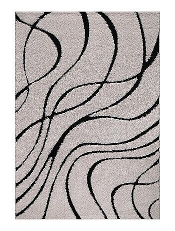 Tapis shaggy tissé motif géométrique POUDA