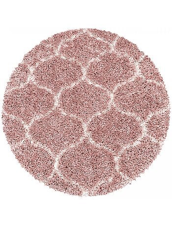 Tapis rond shaggy tissé motif scandinave SCANDINAV A