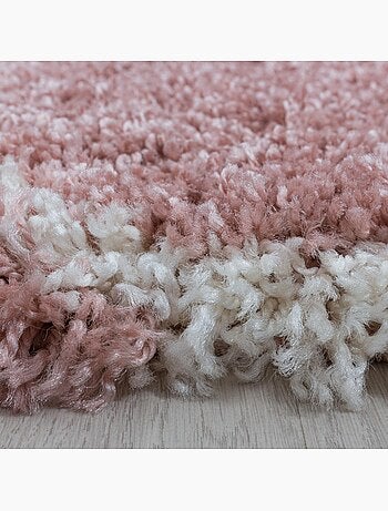 Tapis rond shaggy tissé motif scandinave SCANDINAV A