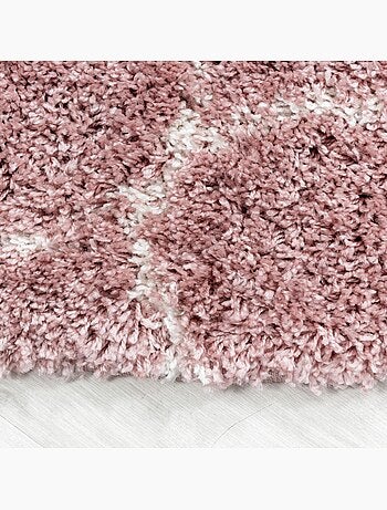 Tapis rond shaggy tissé motif scandinave SCANDINAV A