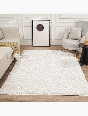 Tapis rond shaggy tissé motif uni LYN4 UNILA