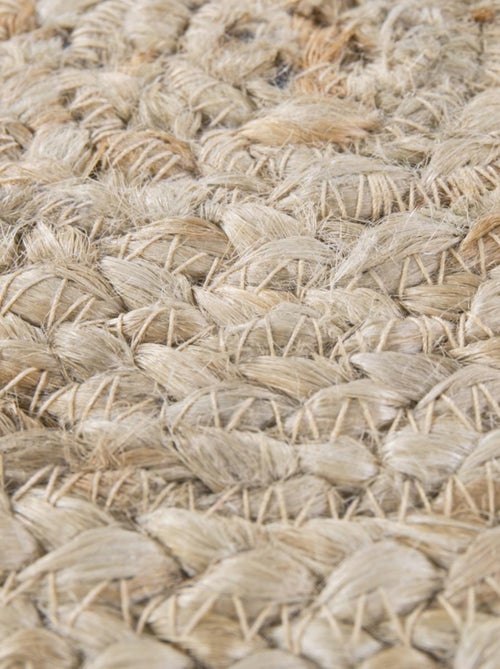Tapis rond tissé en jute motif uni JUTERON - Kiabi