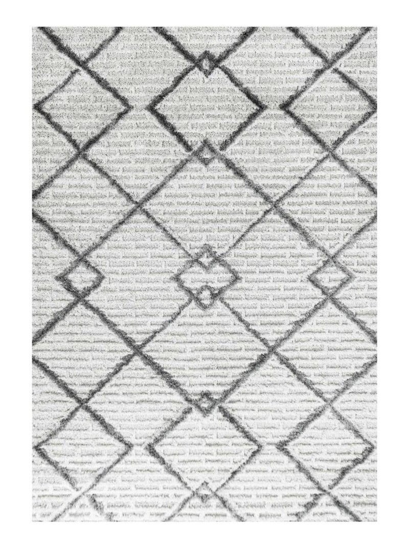 Tapis rond tissé motif scandinave PISTIOUL Ecru - Kiabi