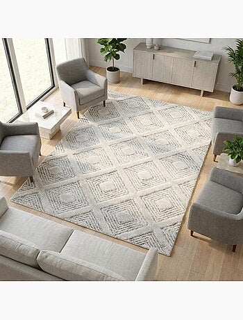 Tapis rond tissé motif scandinave pistioum