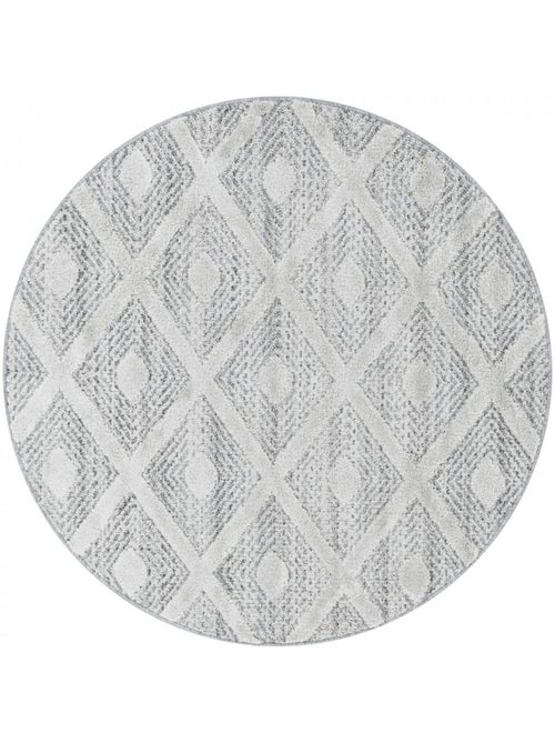 Tapis rond tissé motif scandinave pistioum - Kiabi