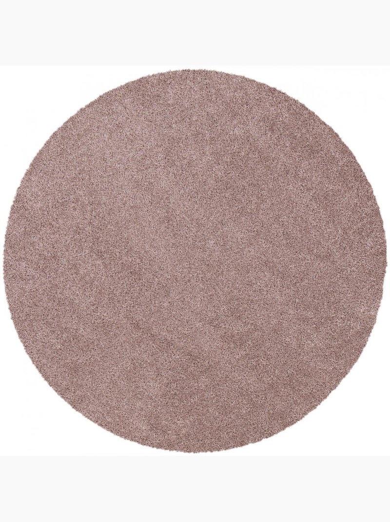 Tapis rond tissé motif uni ALEGRIA Rose - Kiabi