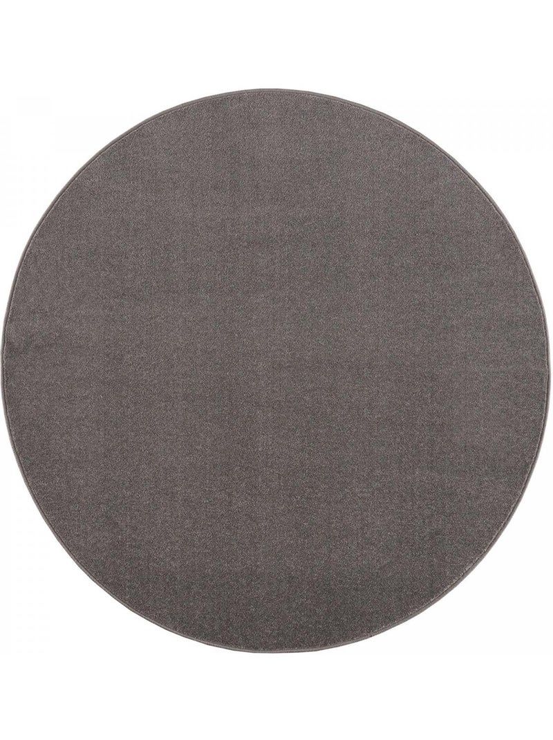 Tapis rond tissé motif uni NOSSA Argent - Kiabi