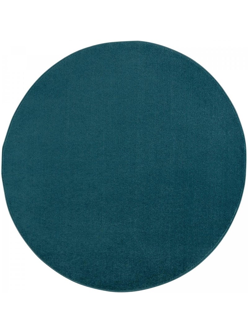 Tapis rond tissé motif uni NOSSA Bleu - Kiabi