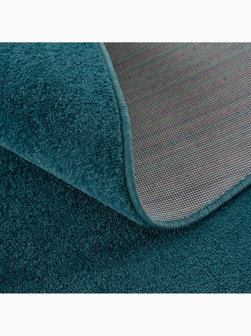 Tapis rond tissé motif uni NOSSA Bleu - Kiabi