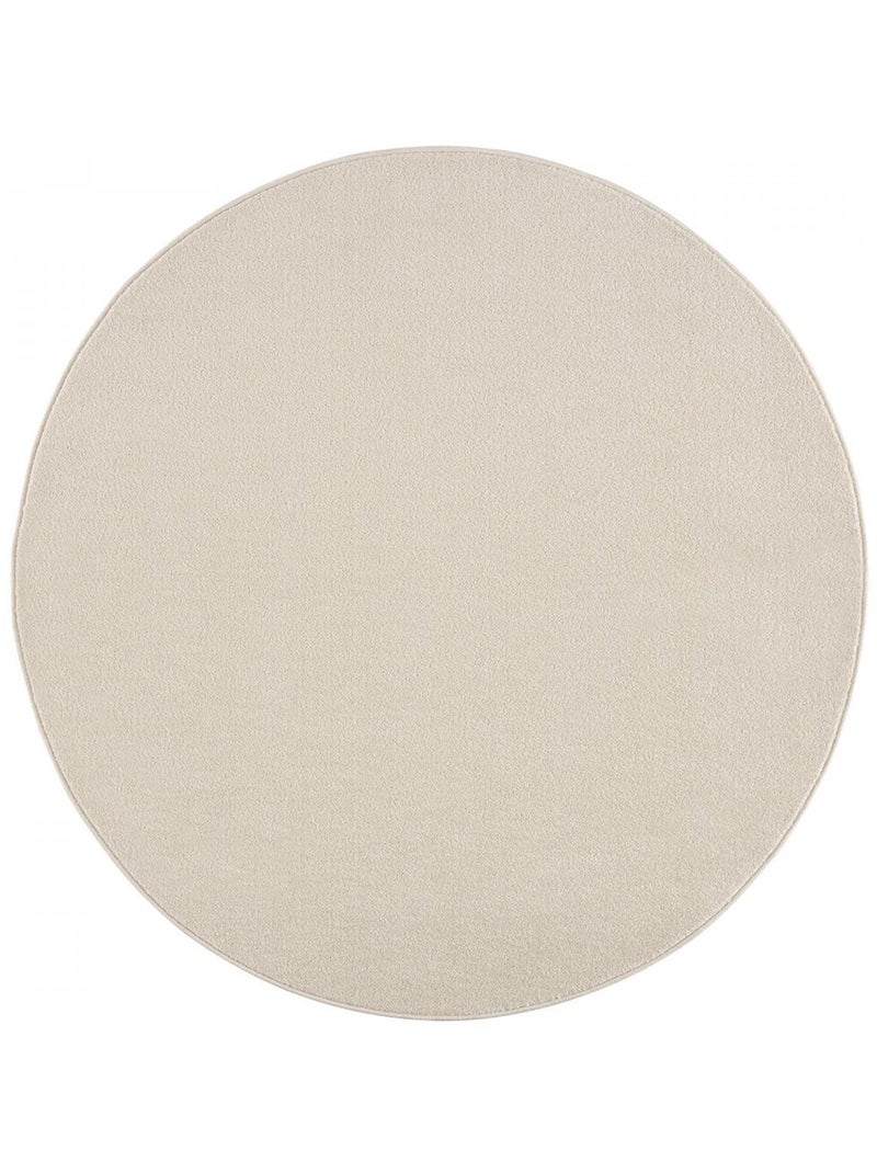 Tapis rond tissé motif uni NOSSA Ecru - Kiabi