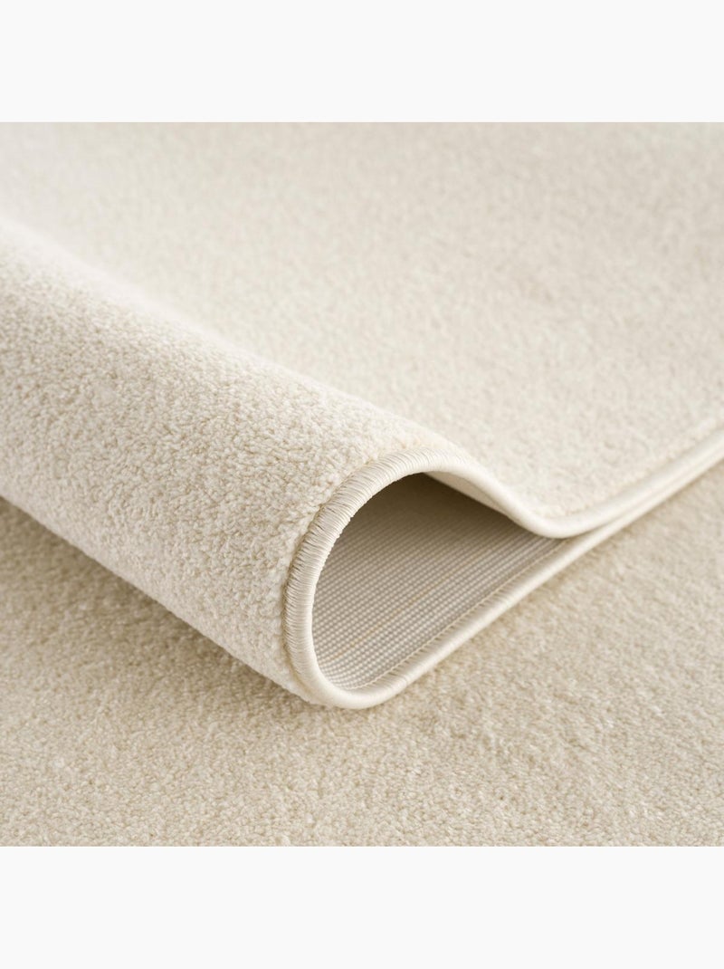 Tapis rond tissé motif uni NOSSA Ecru - Kiabi