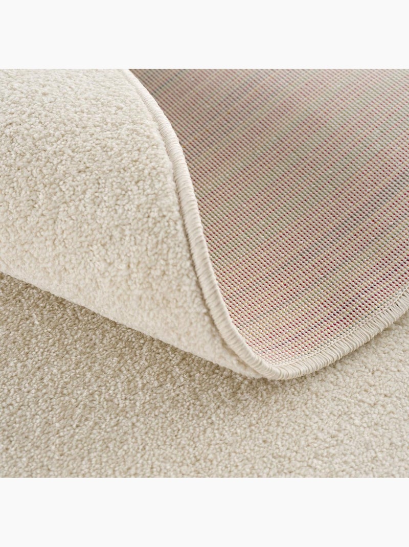 Tapis rond tissé motif uni NOSSA Ecru - Kiabi