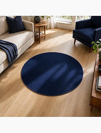 Tapis rond tissé motif uni NOSSA