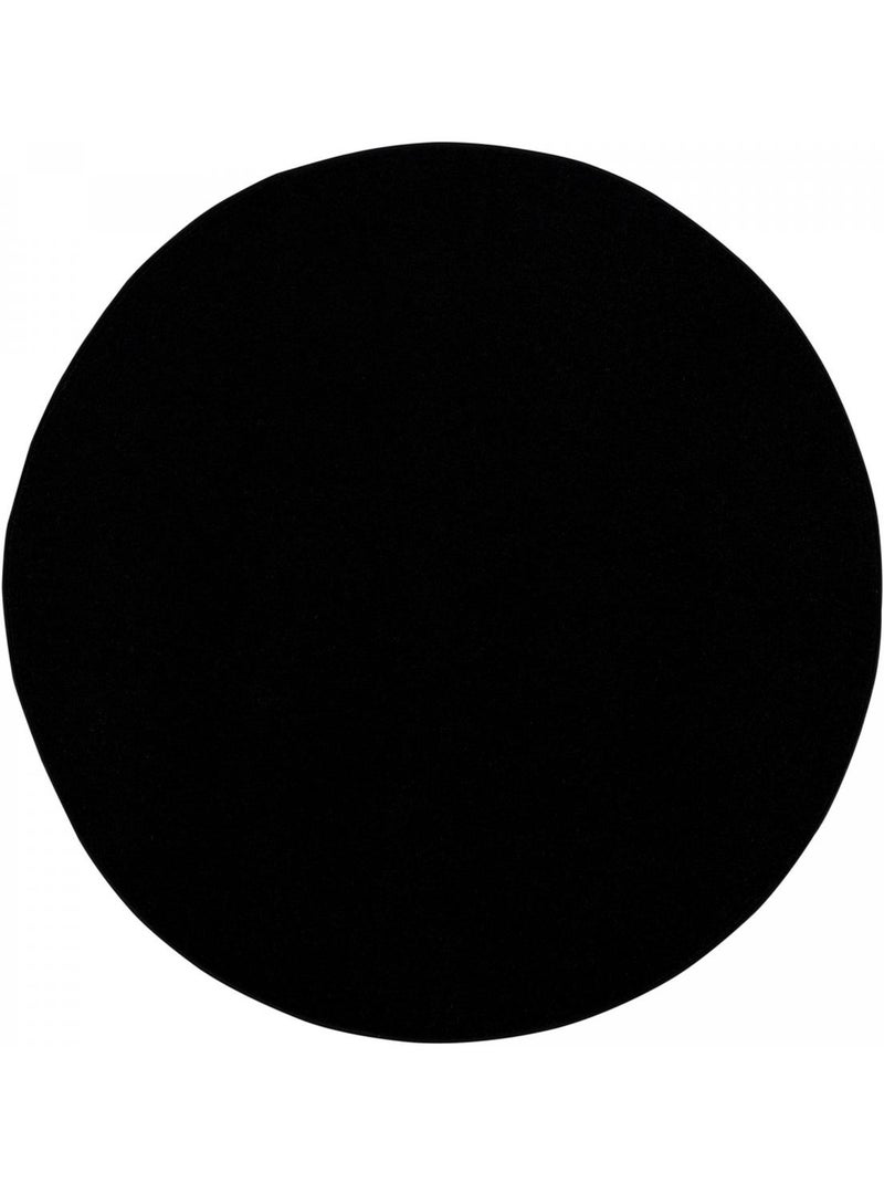 Tapis rond tissé motif uni NOSSA Noir - Kiabi