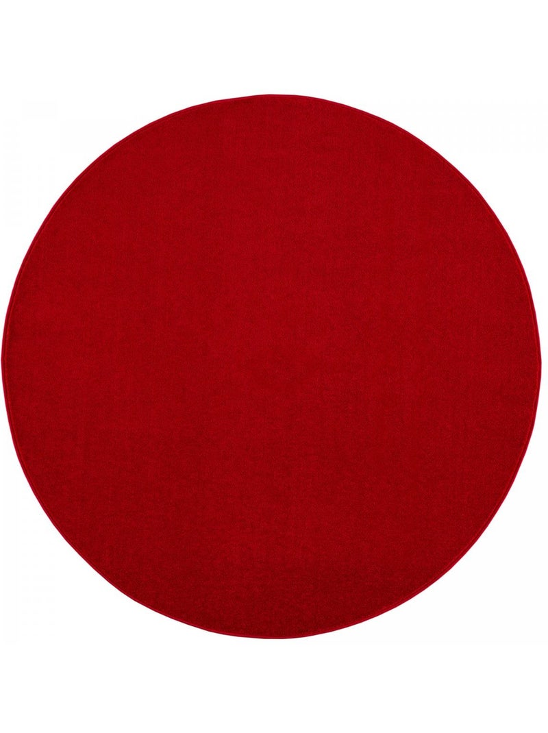 Tapis rond tissé motif uni NOSSA Rouge - Kiabi