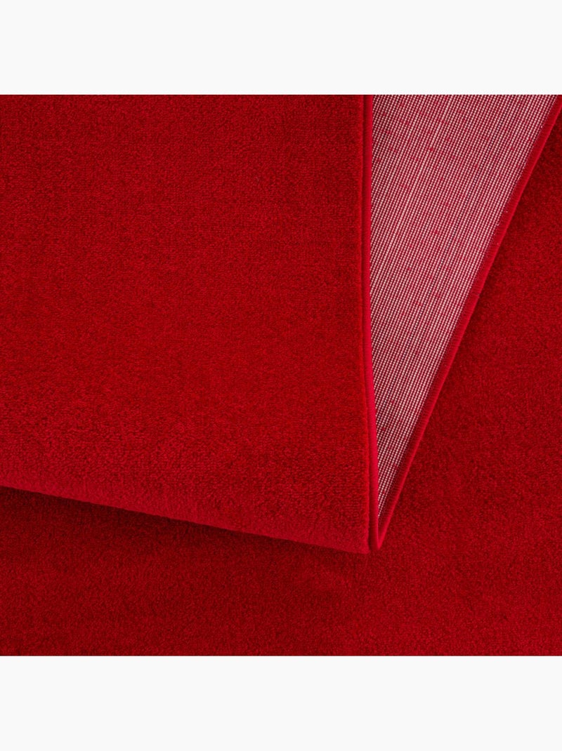 Tapis rond tissé motif uni NOSSA Rouge - Kiabi