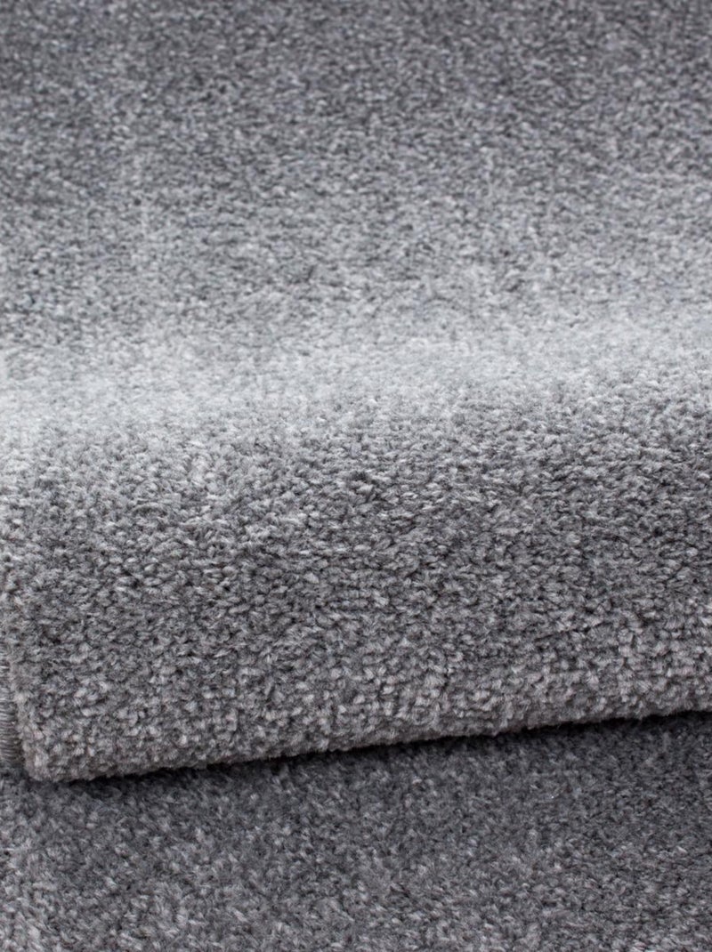 Tapis rond tissé motif uni SOULA Argent - Kiabi