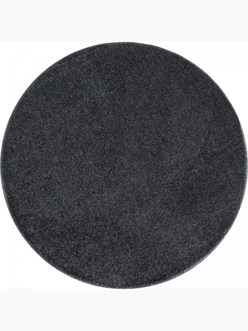 Tapis rond tissé motif uni SOULA Gris - Kiabi