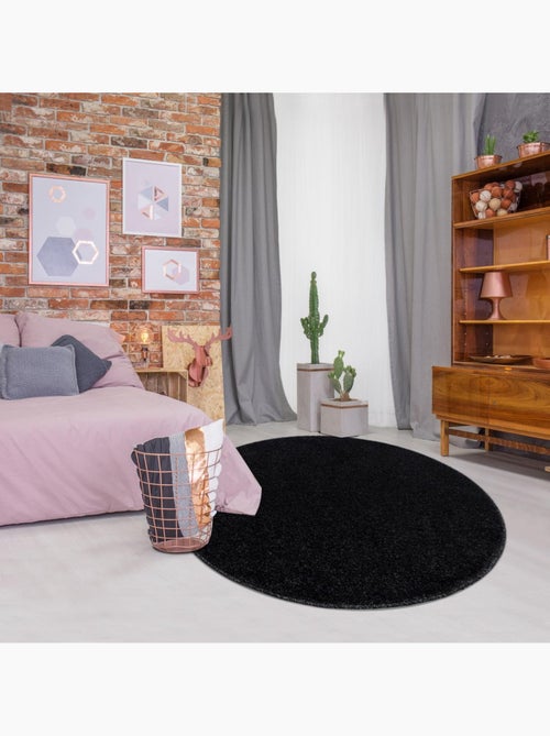 Tapis rond tissé motif uni SOULA - Kiabi