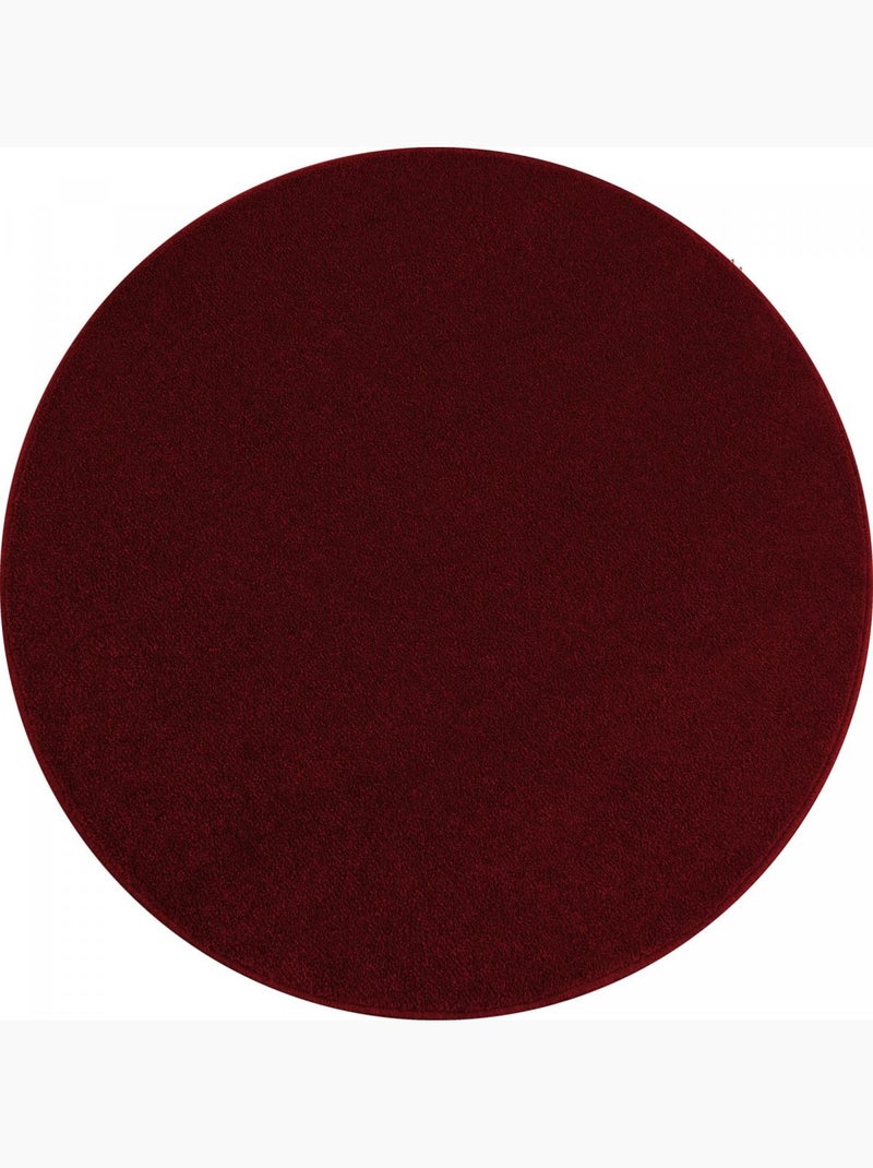 Tapis rond tissé motif uni soula Rouge - Kiabi