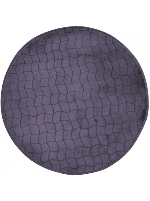 Tapis rond velours tomette anthracite 90 cm - Kiabi