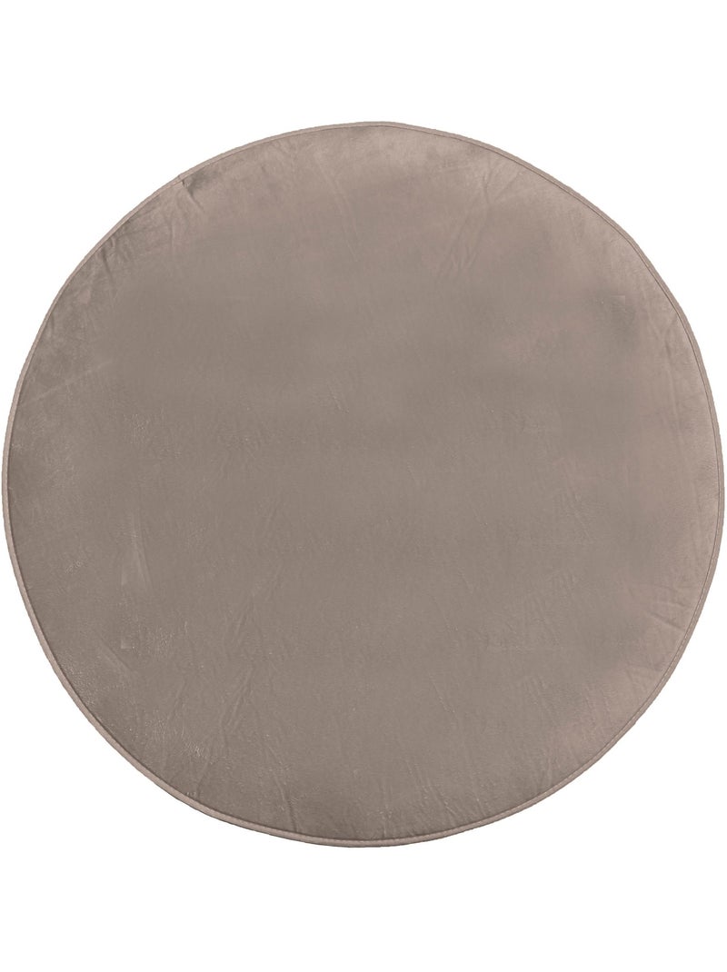 Tapis rond velours uni Collection Louna Indigo - Kiabi