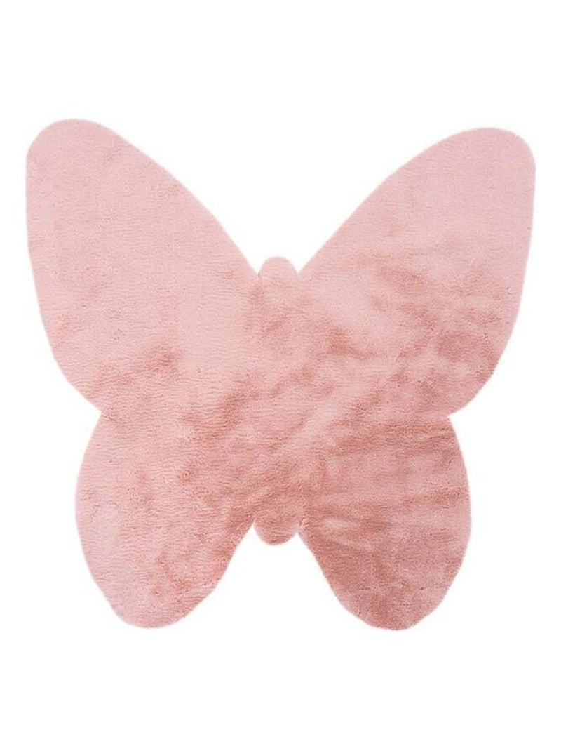 Tapis rose lavable en machine enfant doux Papili Rose pastel - Kiabi