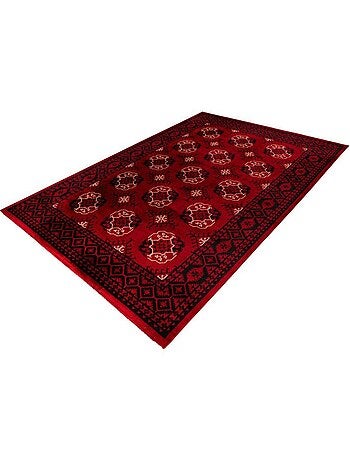 Tapis rouge style oriental poils ras Tosca