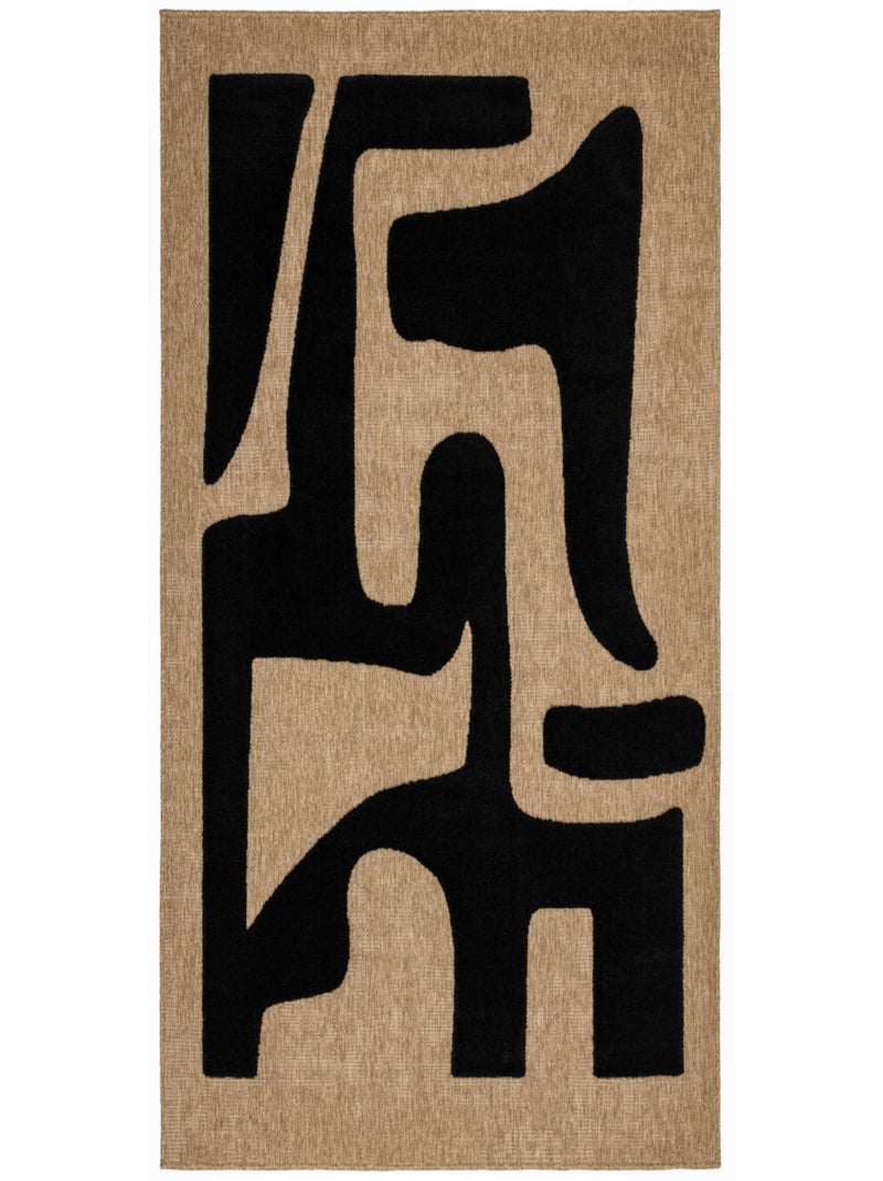 Tapis rustique avec motif en relief Noir - Kiabi
