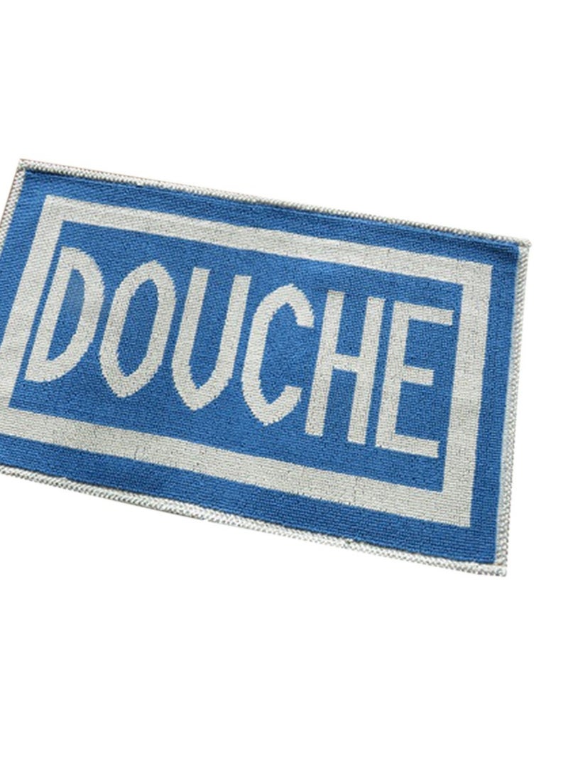Tapis Salle De Bain Imprimé Douche 50 X 80cm Bleu - Kiabi