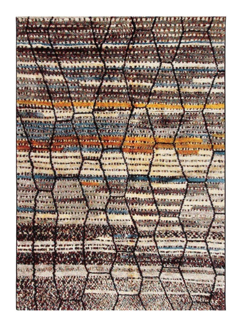 Tapis salon AMIRA 3 en polypropylène doux et soyeux OEKO TEX® Multicolore - Kiabi