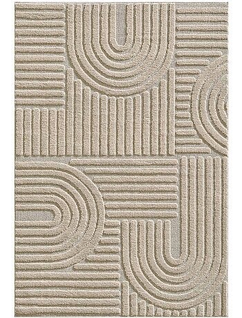 Tapis salon au motif géométrique en relief, moderne et élégant, noor