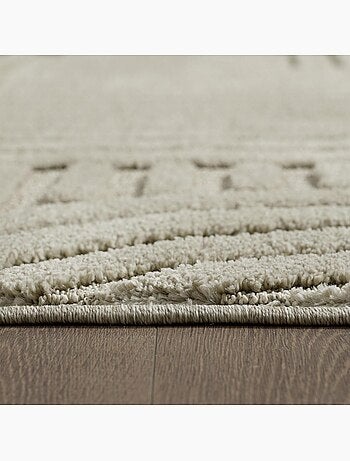 Tapis salon au motif géométrique en relief, moderne et élégant, noor