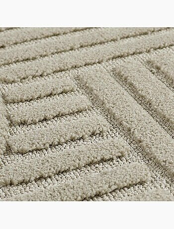 Tapis salon au motif géométrique en relief, moderne et élégant, noor