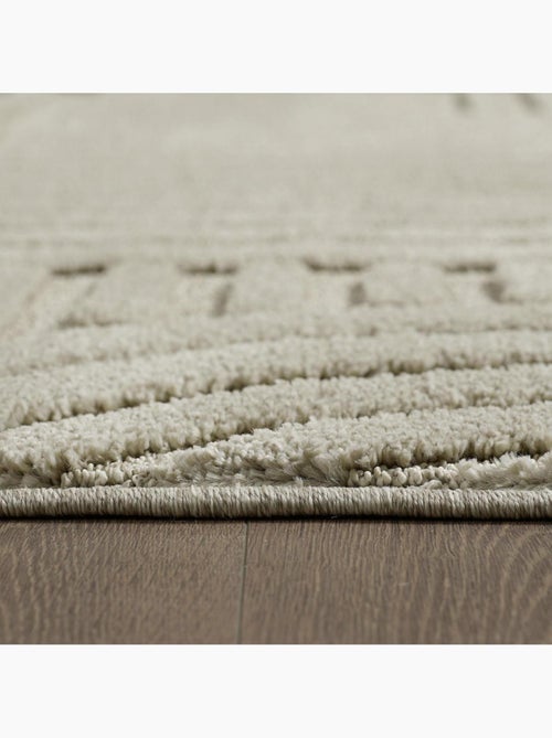 Tapis salon au motif géométrique en relief, forme ronde, noor - Kiabi Tapis salon au motif géométrique en relief, forme ronde, noor - Kiabi