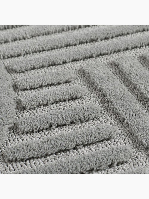 Tapis salon au motif géométrique en relief, forme ronde, noor - Kiabi