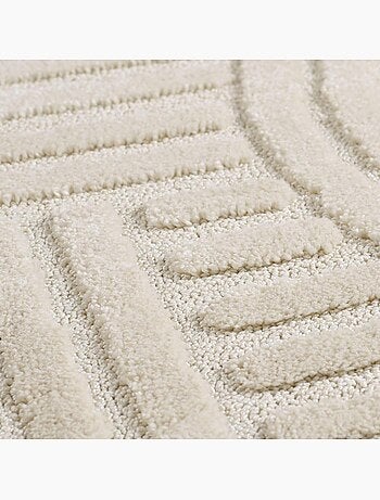 Tapis salon au motif géométrique en relief, moderne et élégant, noor