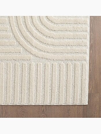 Tapis salon au motif géométrique en relief, moderne et élégant, noor