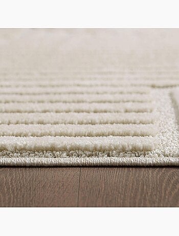 Tapis salon au motif géométrique en relief, moderne et élégant, noor
