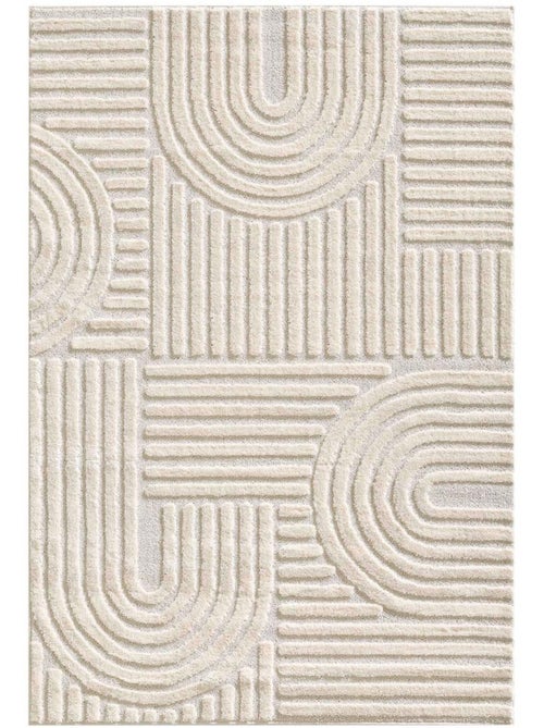 Tapis salon au motif géométrique en relief, moderne et élégant, noor - Kiabi Tapis salon au motif géométrique en relief, moderne et élégant, noor - Kiabi
