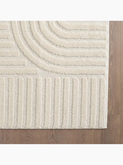 Tapis salon au motif géométrique en relief, moderne et élégant, noor - Kiabi Tapis salon au motif géométrique en relief, moderne et élégant, noor - Kiabi