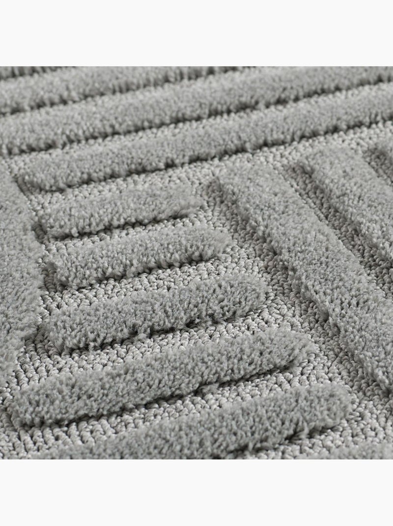 Tapis salon au motif géométrique en relief, moderne et élégant, noor Gris - Kiabi