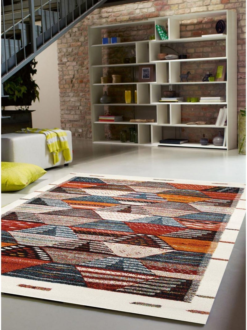 Tapis salon BERBER en polypropylène doux et soyeux OEKO TEX® Orange - Kiabi