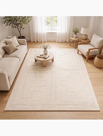 Tapis salon calista en laine fait main